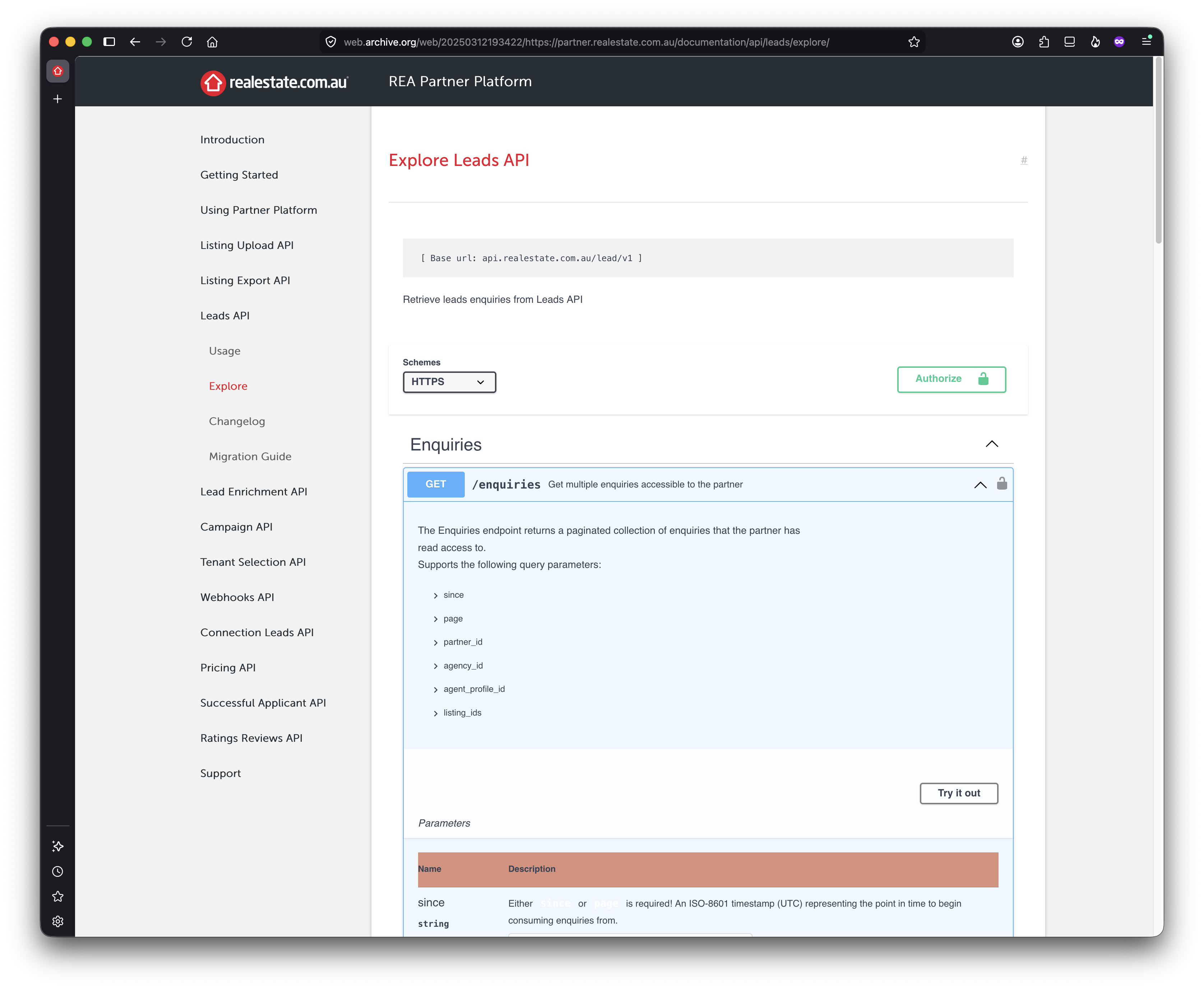 Before: OpenAPI renderer (Swagger)